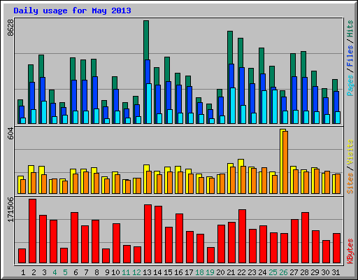 Daily usage for May 2013