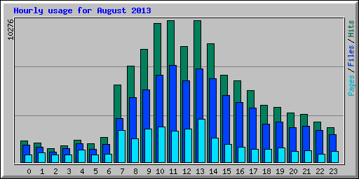 Hourly usage for August 2013