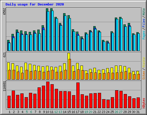 Daily usage for December 2020