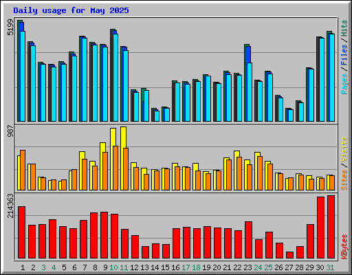 Daily usage for May 2025