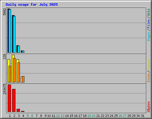 Daily usage for July 2025