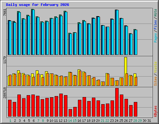 Daily usage for February 2026