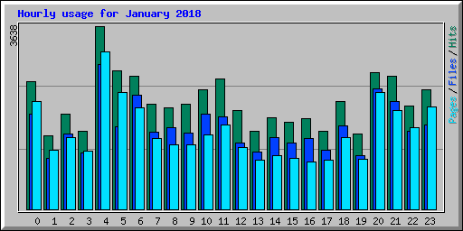 Hourly usage for January 2018