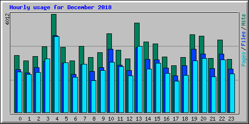 Hourly usage for December 2018