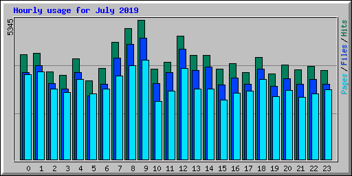 Hourly usage for July 2019