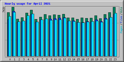 Hourly usage for April 2021