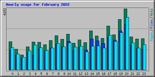 Hourly usage for February 2022