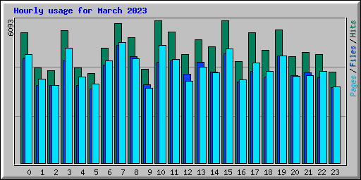 Hourly usage for March 2023
