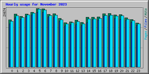 Hourly usage for November 2023