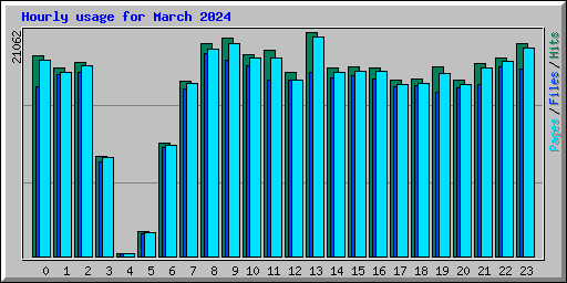 Hourly usage for March 2024