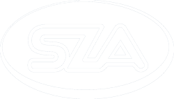 SZA footer white logo